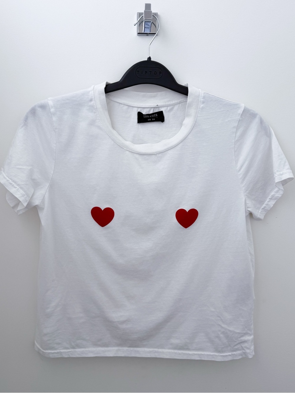 Brunette The Label Heart Graphic Tee White Cotton T-Shirt S/M